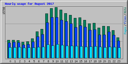 Hourly usage for August 2017