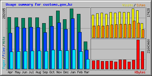 Usage summary for customs.gov.bz